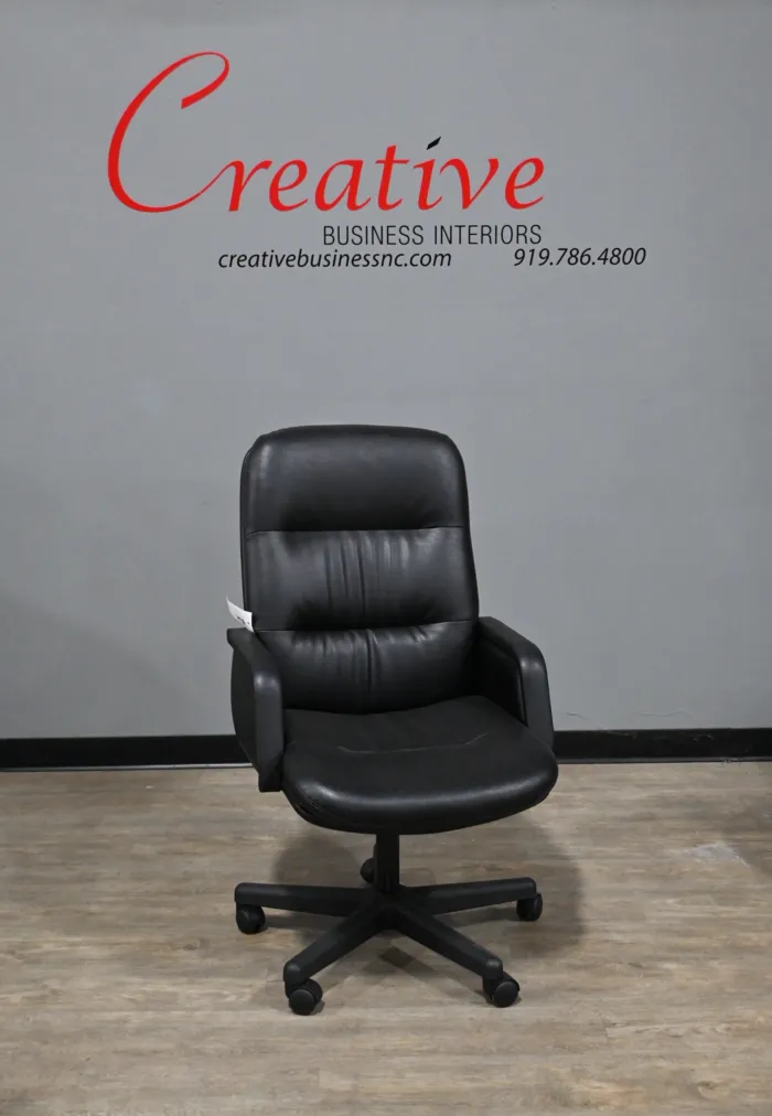 High-Back Black Vinyl Conference Chair