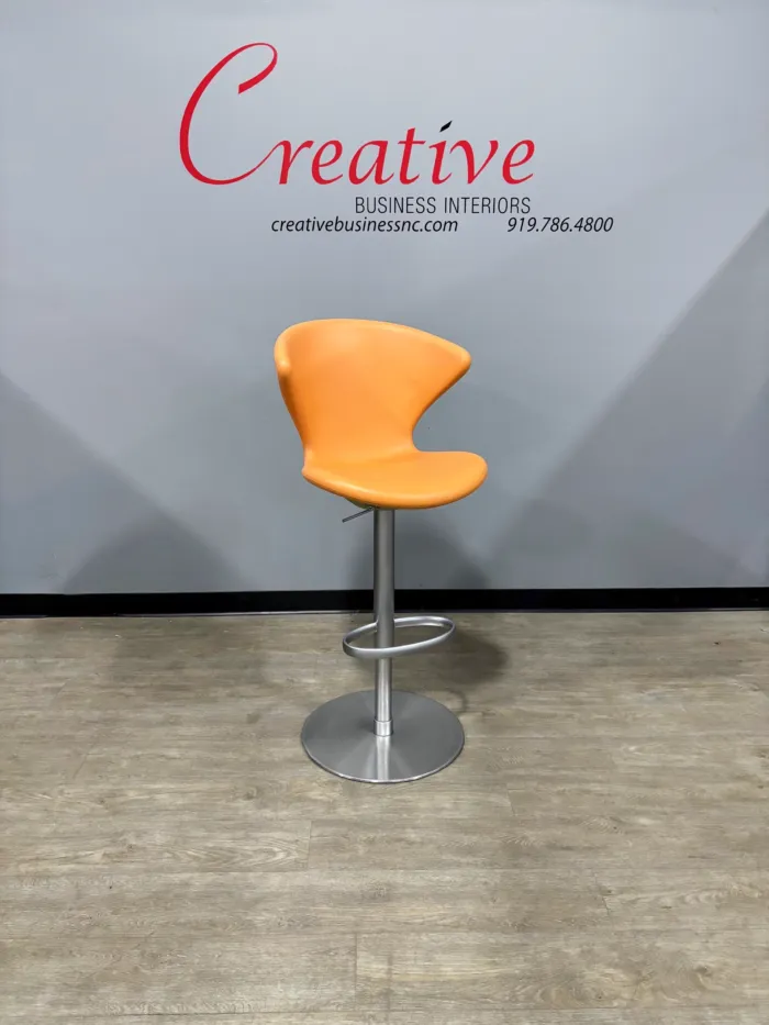 Bar Height Orange Stool
